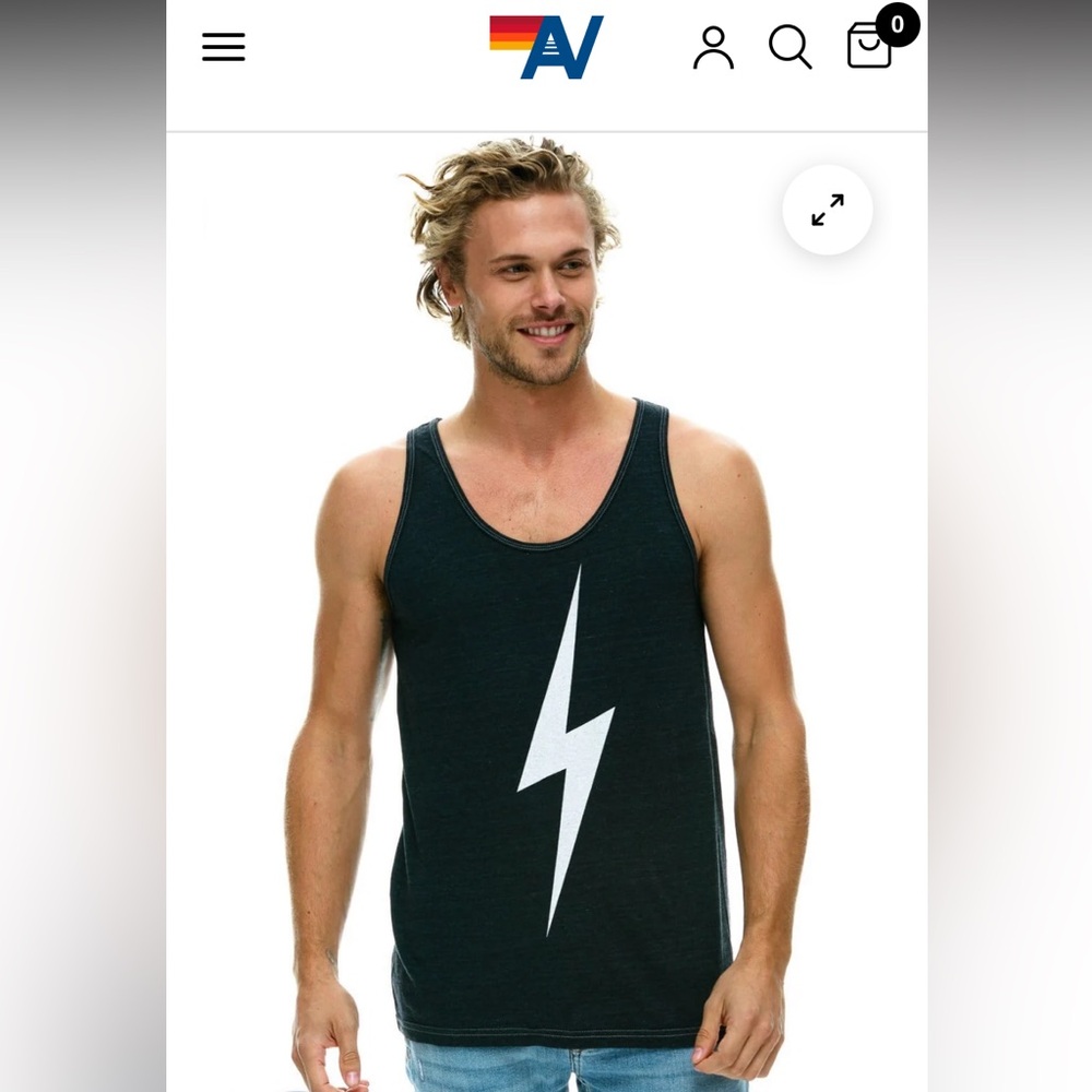 Aviator Nation Mens Bolt Tank -charcoal-